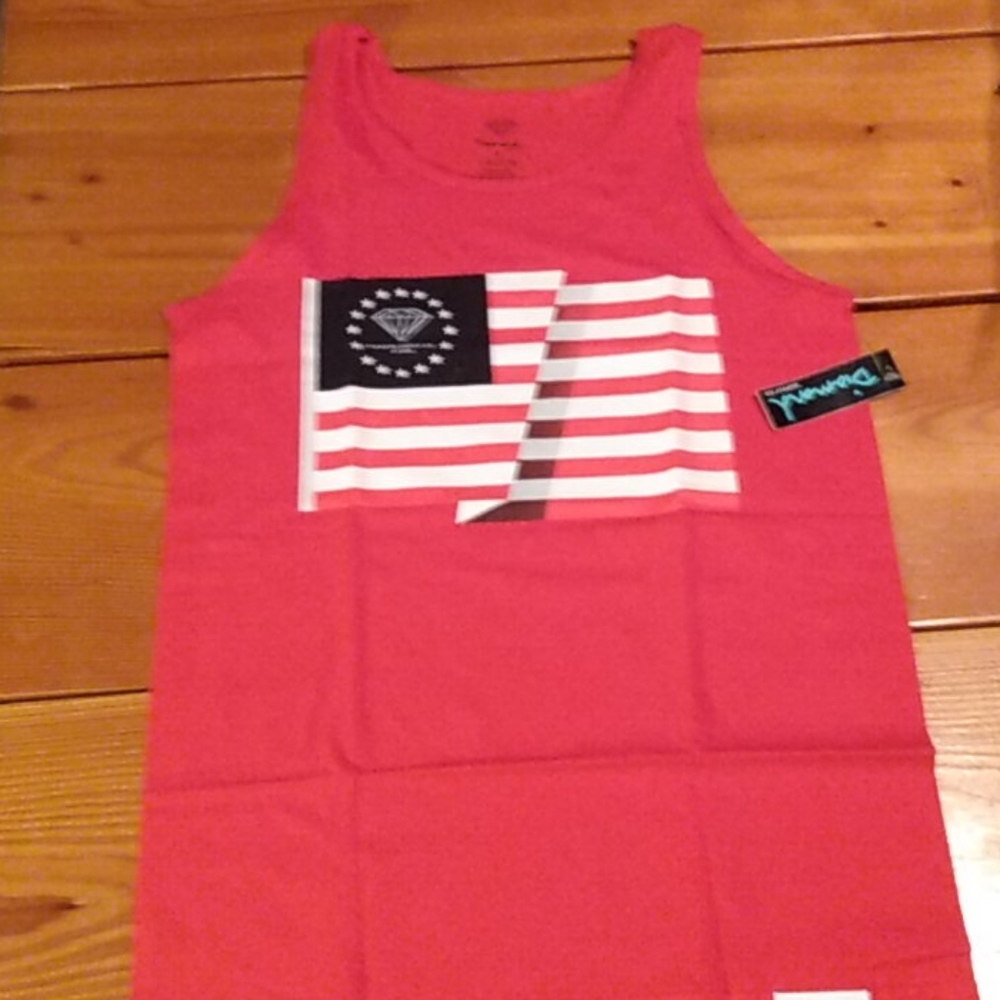 Diamond Supply Co. Red Spirit Flag Tee Tank Small